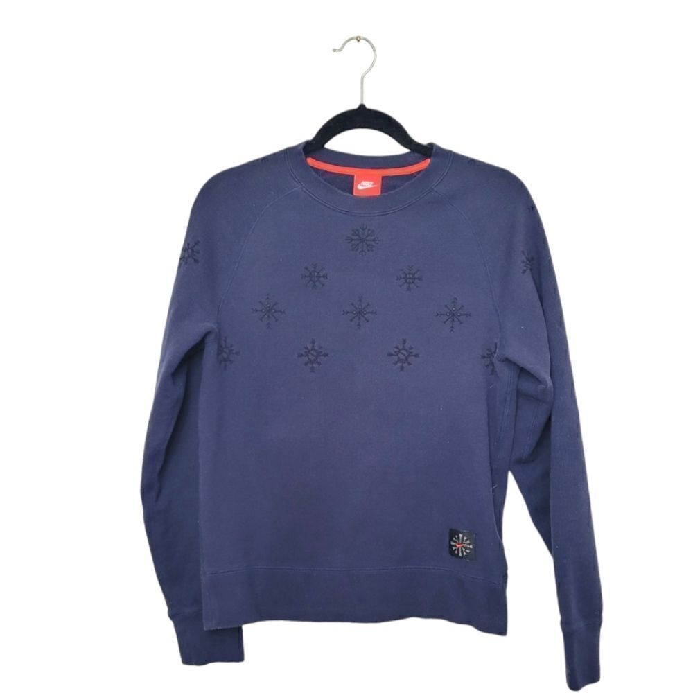 Nike Navy Blue Snowflake Embroidered Sweatshirt